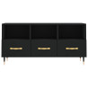 Mueble de TV madera de ingeniería negro 102x36x50 cm 5