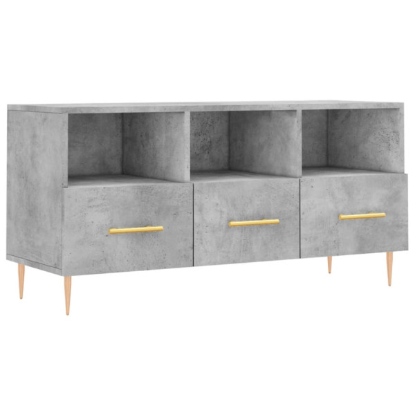Mueble de TV madera de ingeniería gris hormigón 102x36x50 cm M 2