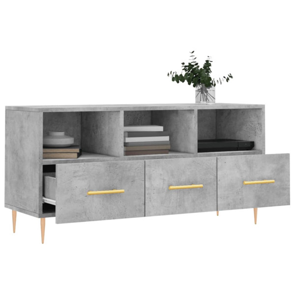 Mueble de TV madera de ingeniería gris hormigón 102x36x50 cm M 4