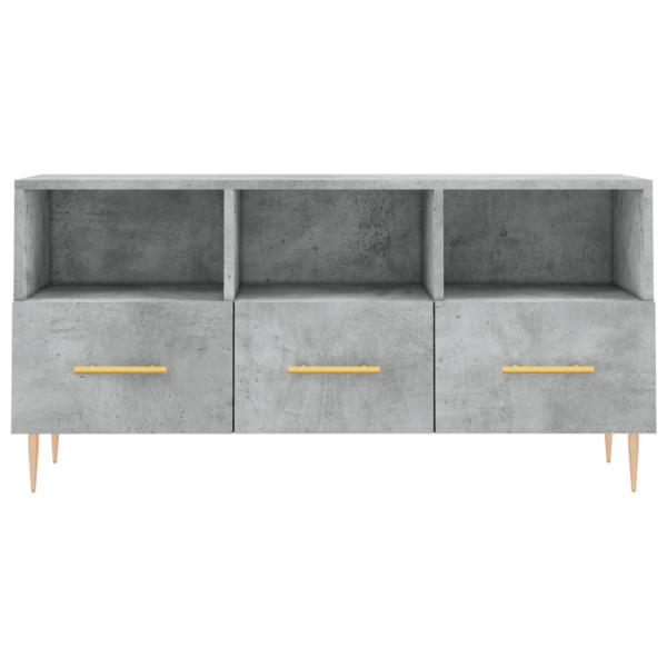 Mueble de TV madera de ingeniería gris hormigón 102x36x50 cm M 5