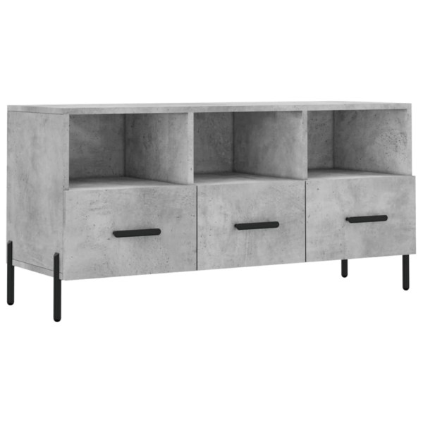 Mueble de TV madera de ingeniería gris hormigón 102x36x50 cm M 2