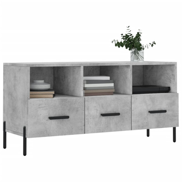 Mueble de TV madera de ingeniería gris hormigón 102x36x50 cm M 3