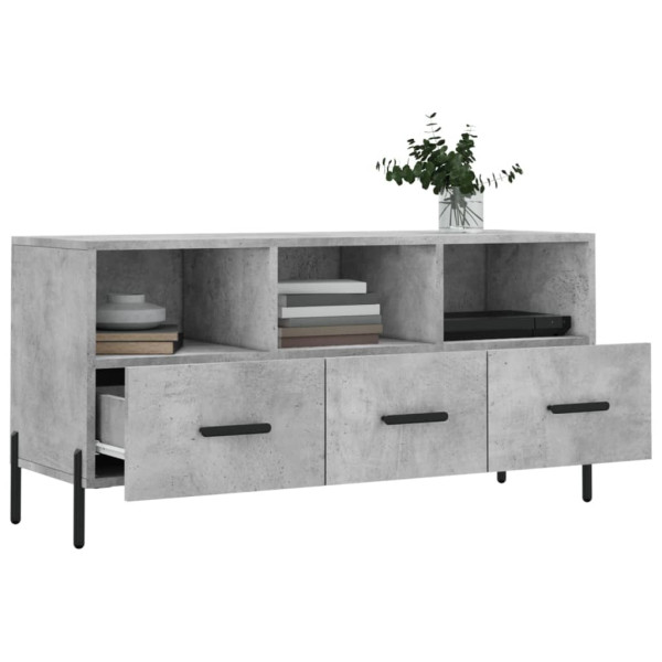 Mueble de TV madera de ingeniería gris hormigón 102x36x50 cm M 4
