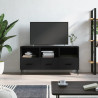Mueble de TV madera de ingeniería negro 102x36x50 cm 1