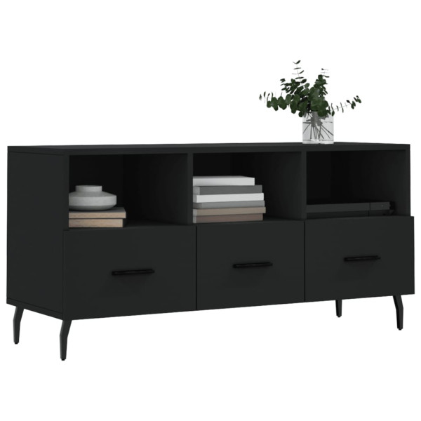 Mueble de TV madera de ingeniería negro 102x36x50 cm M 3