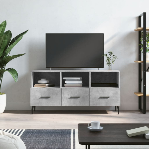 Mueble de TV madera de ingeniería gris hormigón 102x36x50 cm D
