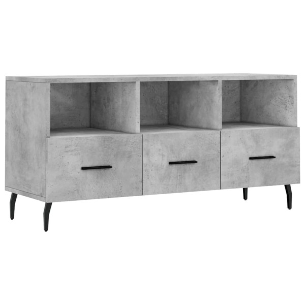 Mueble de TV madera de ingeniería gris hormigón 102x36x50 cm M 2