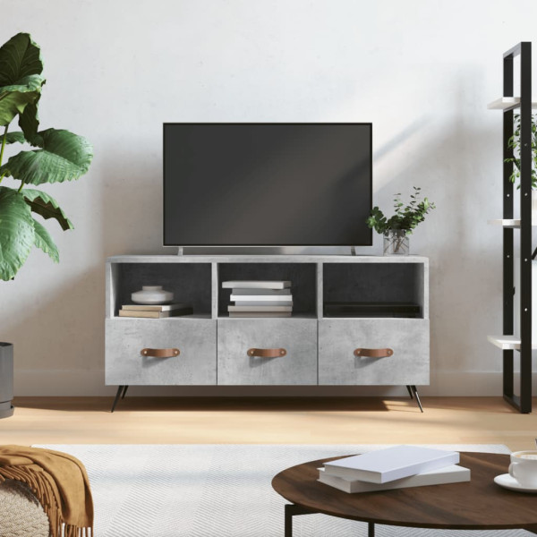 Mueble de TV madera de ingeniería gris hormigón 102x36x50 cm D