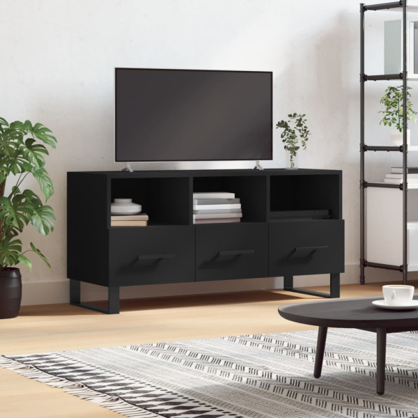 Mueble de TV madera de ingeniería negro 102x36x50 cm D