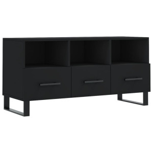 Mueble de TV madera de ingeniería negro 102x36x50 cm H
