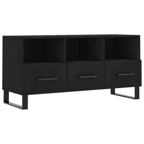 Mueble de TV madera de ingeniería negro 102x36x50 cm M 2