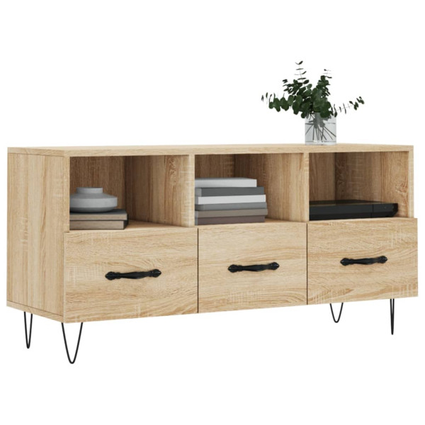 Mueble de TV madera de ingeniería roble Sonoma 102x36x50 cm M 3