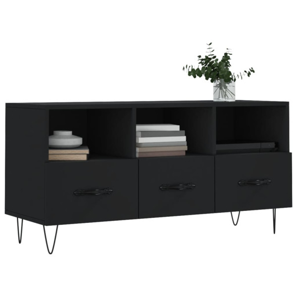 Mueble de TV madera de ingeniería negro 102x36x50 cm M 3