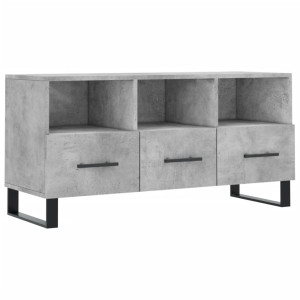 Mueble de TV madera de ingeniería gris hormigón 102x36x50 cm H