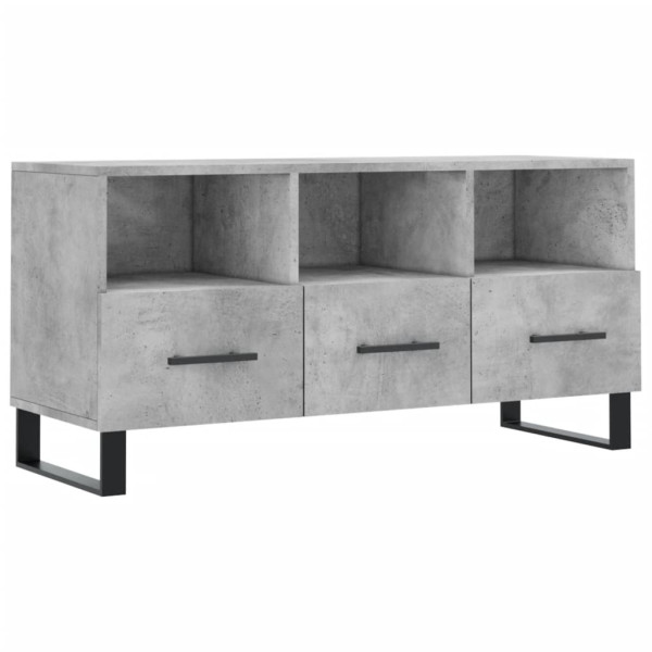 Mueble de TV madera de ingeniería gris hormigón 102x36x50 cm M 2