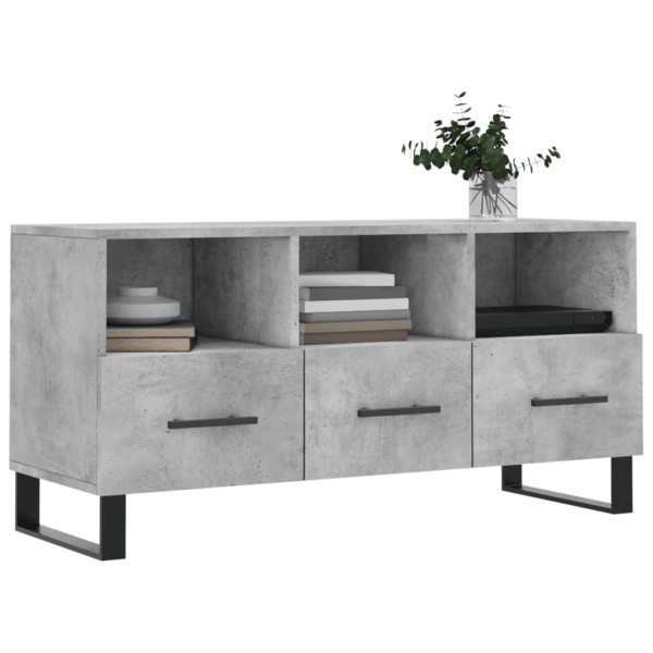 Mueble de TV madera de ingeniería gris hormigón 102x36x50 cm M 3