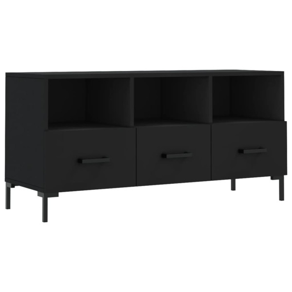 Mueble de TV madera de ingeniería negro 102x36x50 cm M 2