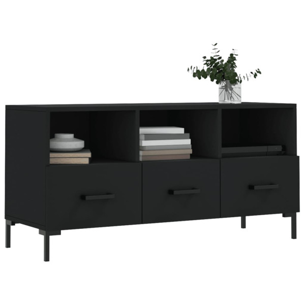 Mueble de TV madera de ingeniería negro 102x36x50 cm M 3