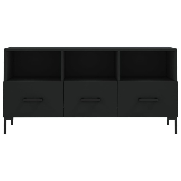 Mueble de TV madera de ingeniería negro 102x36x50 cm M 5