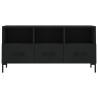 Mueble de TV madera de ingeniería negro 102x36x50 cm 5