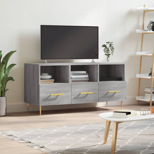 Mueble de TV madera de ingeniería gris Sonoma 102x36x50 cm D