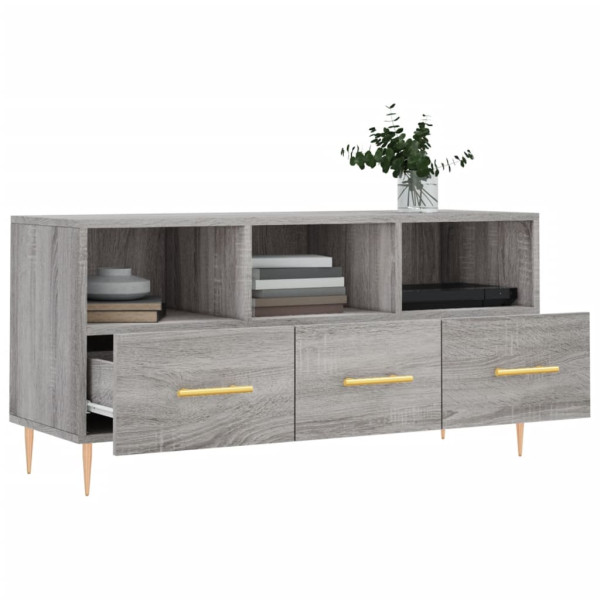 Mueble de TV madera de ingeniería gris Sonoma 102x36x50 cm M 4
