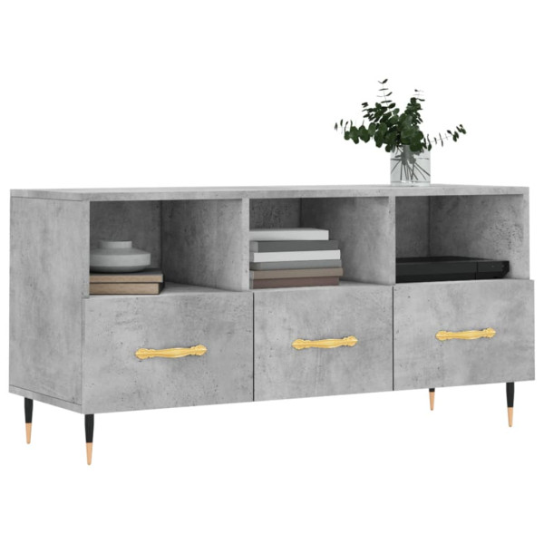 Mueble de TV madera de ingeniería gris hormigón 102x36x50 cm M 3