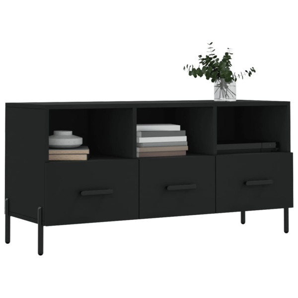 Mueble de TV madera de ingeniería negro 102x36x50 cm M 3