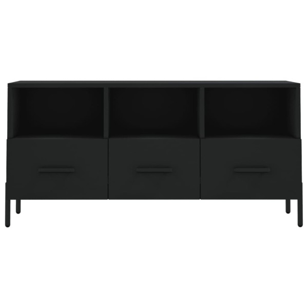 Mueble de TV madera de ingeniería negro 102x36x50 cm M 5