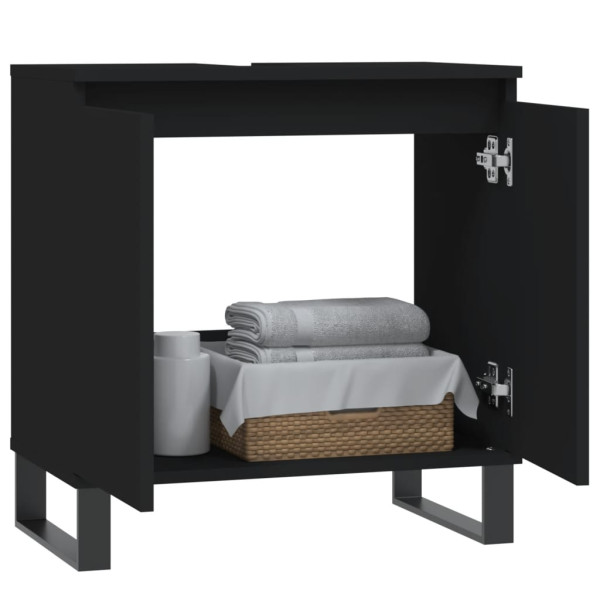 Armario de baño madera de ingeniería negro 58x33x60 cm M 3