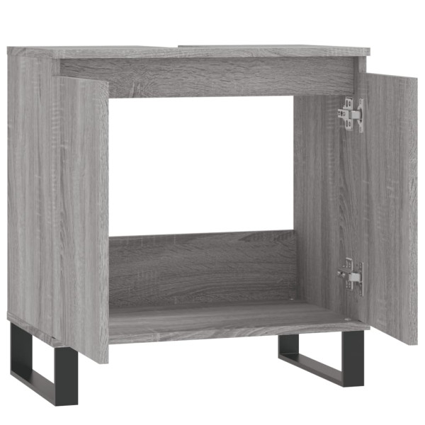 Armario de baño madera de ingeniería gris Sonoma 58x33x60 cm M 5