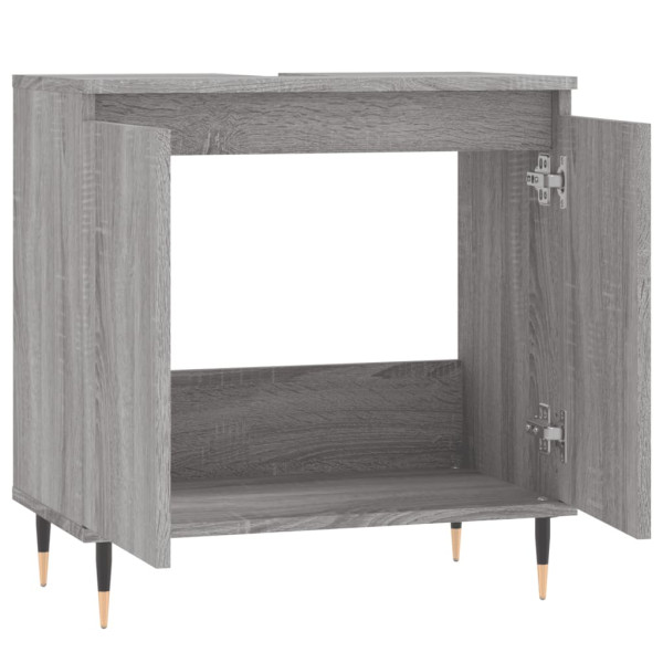 Armario de baño madera de ingeniería gris Sonoma 58x33x60 cm M 5