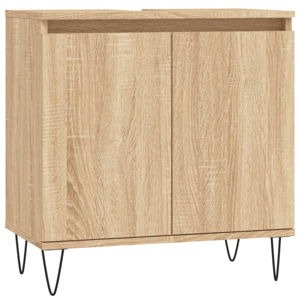 Armario de baño madera de ingeniería roble Sonoma 58x33x60 cm M 2