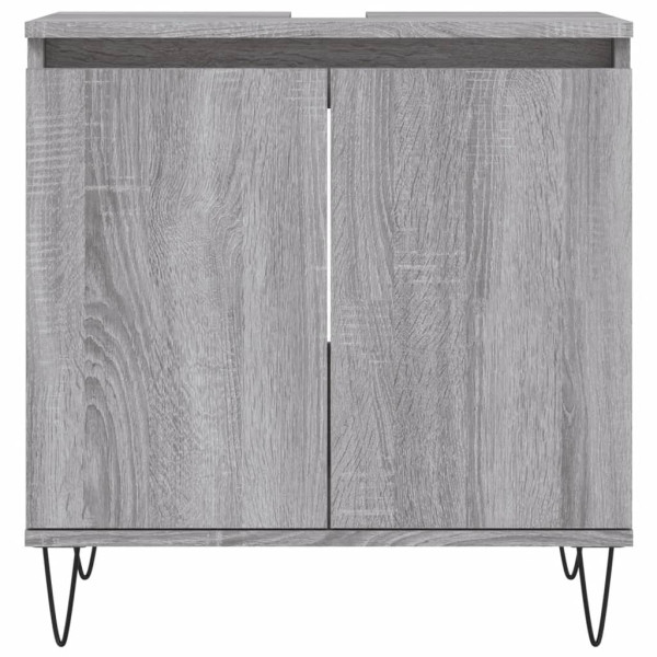 Armario de baño madera de ingeniería gris Sonoma 58x33x60 cm M 4
