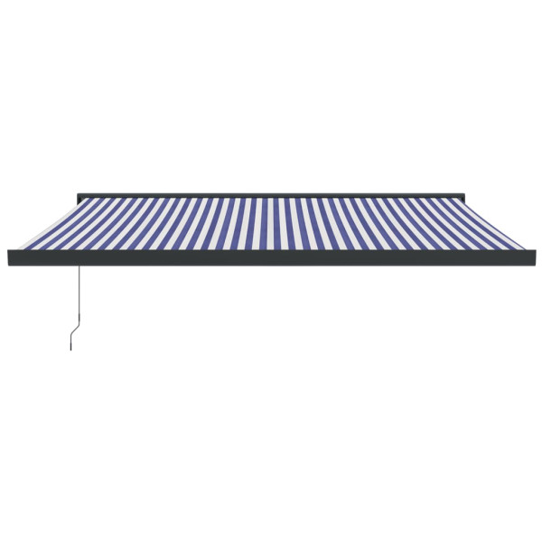 Toldo retrátil 4x3 m tecido e alumínio azul e branco M 3