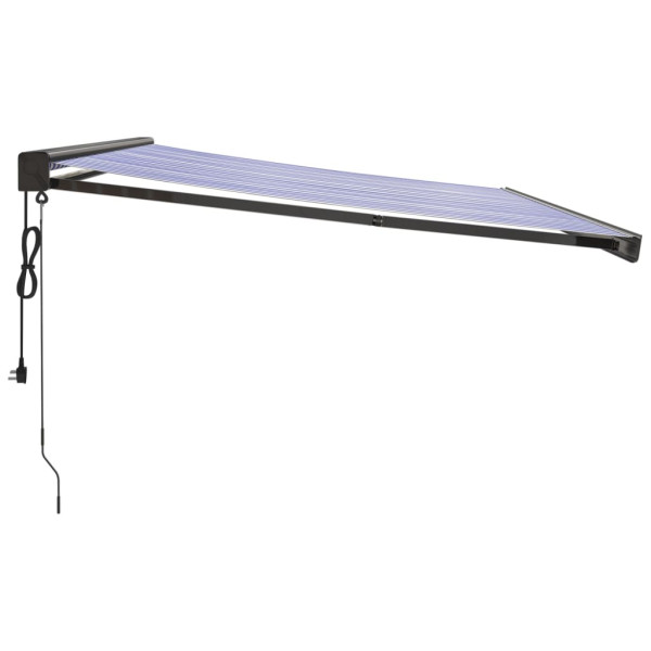 Toldo retráctil aluminio y tela azul y blanco 4x3 m M 4