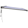 Toldo retráctil aluminio y tela azul y blanco 4x3 m 4