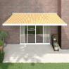 Toldo retrátil 4x3 m tecido e alumínio amarelo e branco 1