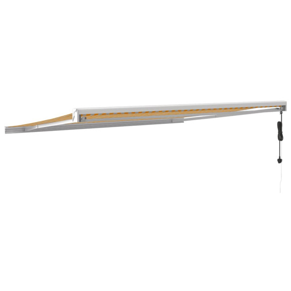 Toldo retrátil 4x3 m tecido e alumínio amarelo e branco M 5