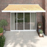 Toldo retráctil aluminio y tela blanco y amarillo 3x2.5 m 1