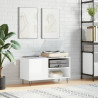 Mueble de discos madera de ingeniería blanco brillo 85x38x48 cm 1