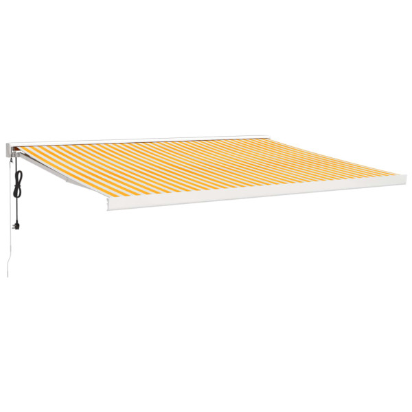 Toldo retráctil aluminio y tela amarillo y blanco 4.5x3 m M 2