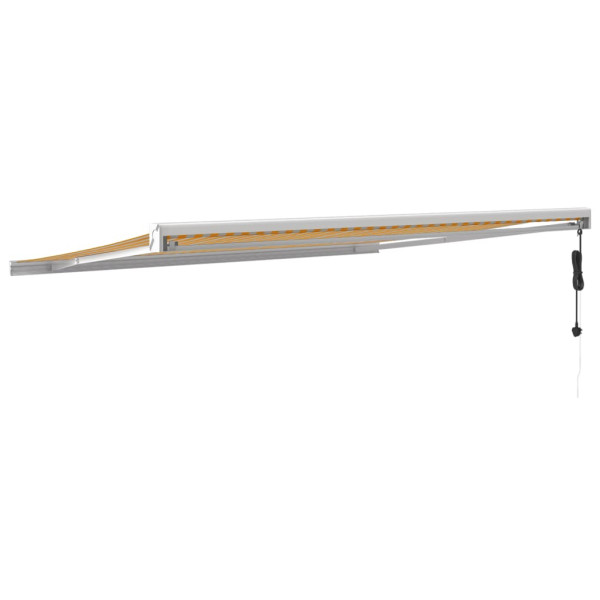 Toldo retrátil 4.5x3 m tecido e alumínio amarelo e branco M 5