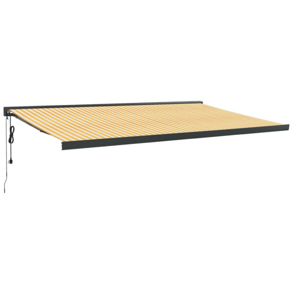 Toldo retráctil aluminio y tela amarillo y blanco 5x3 m M 2