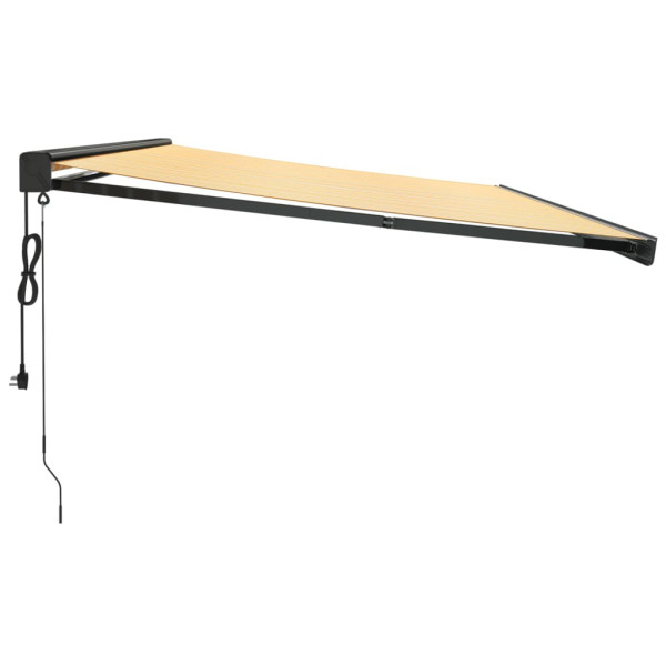 Toldo retráctil aluminio y tela amarillo y blanco 5x3 m M 4