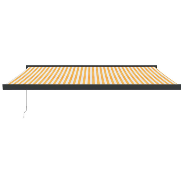 Toldo retráctil aluminio y tela amarillo y blanco 4x3 m M 3