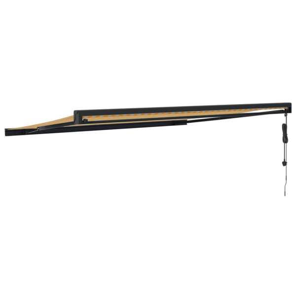 Toldo retráctil aluminio y tela amarillo y blanco 4x3 m M 5