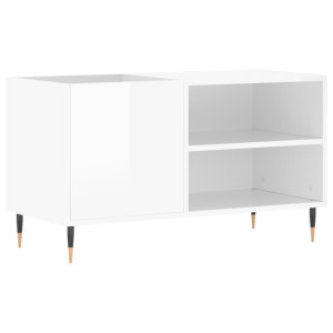Mueble de discos madera de ingeniería blanco brillo 85x38x48 cm H