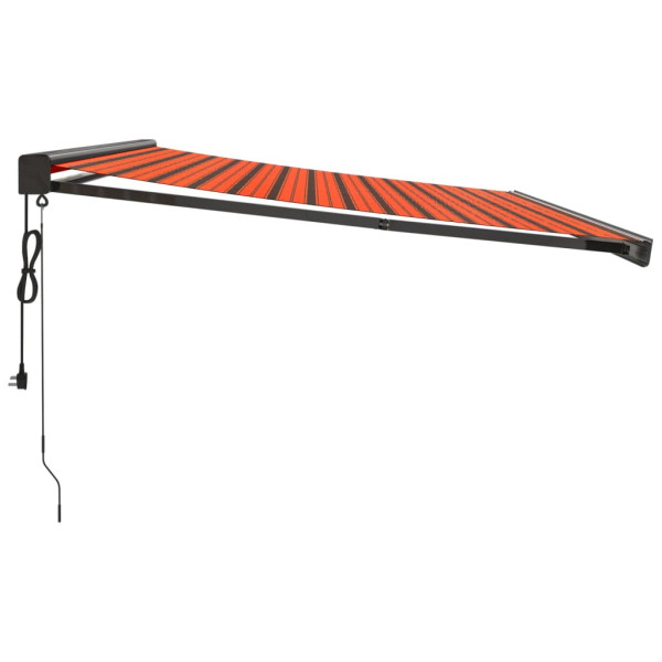 Toldo retráctil aluminio y tela naranja y marrón 4.5x3 m M 4