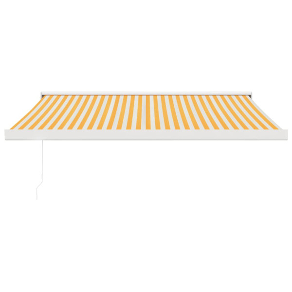 Toldo retráctil aluminio y tela amarillo y blanco 3.5x2.5 m M 3